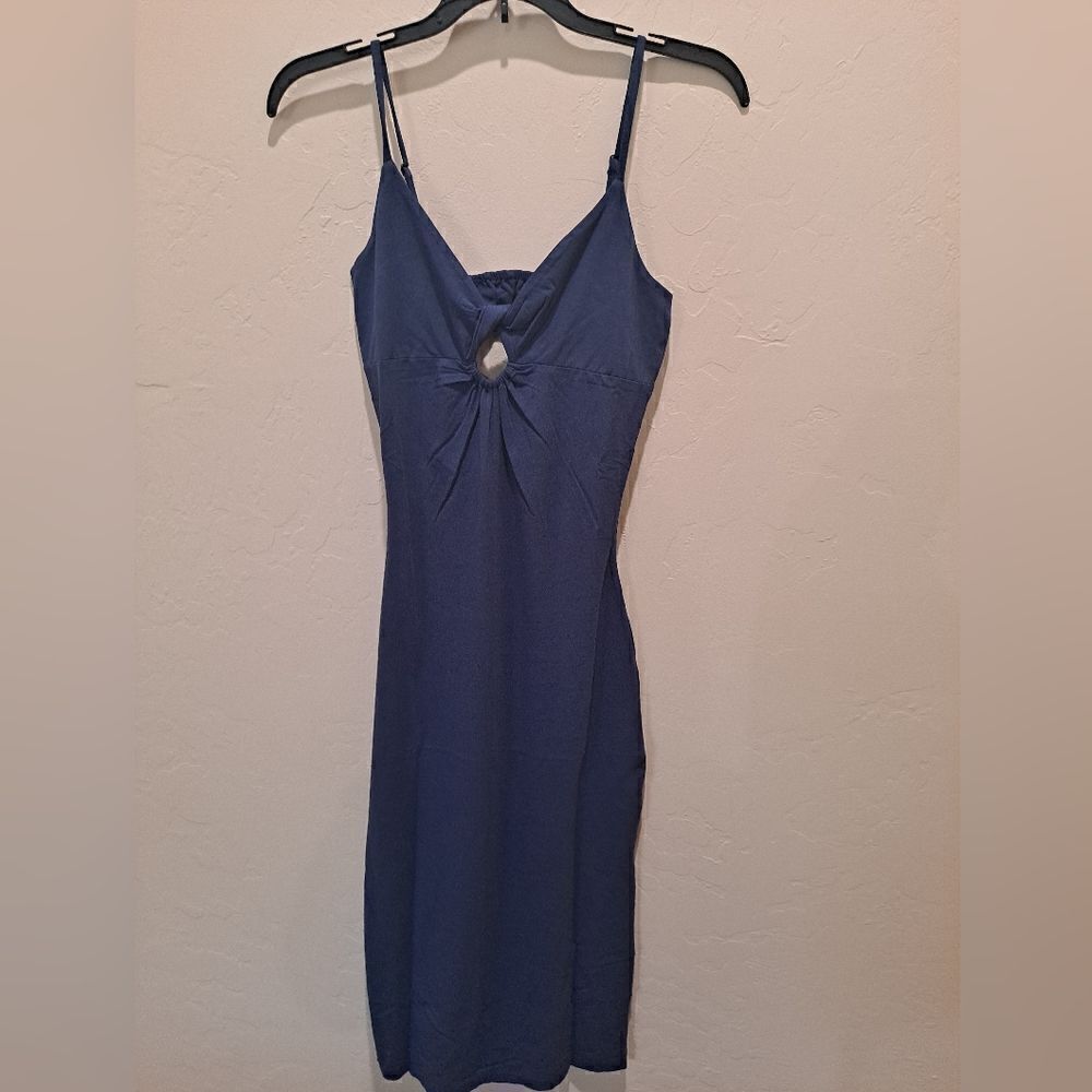 NWT Bobi LA Ink Blue Twist Keyhole Bodycon Dress XTRA SMALL